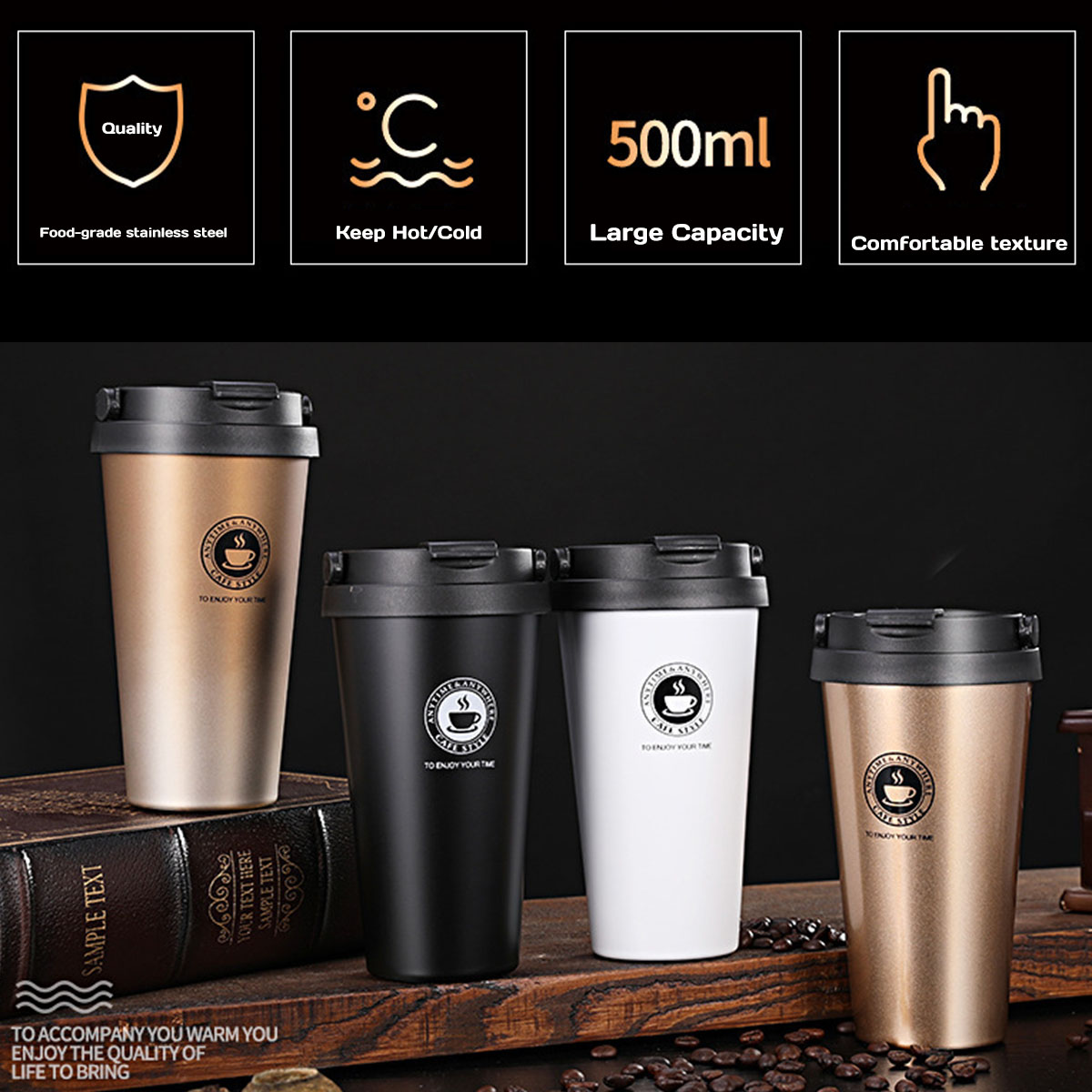 Insulated Travel Coffee Mug 16 - Double Wall Mug ulasan dan harga