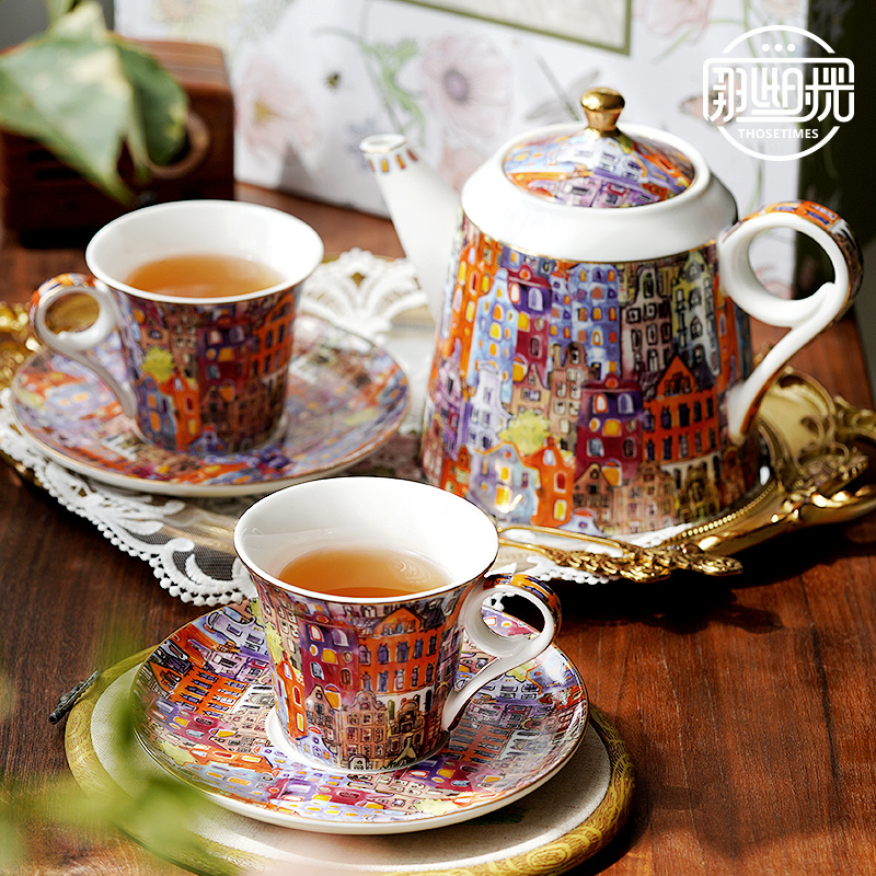 Exquisite high-end English aft - Tea Coffee Pot Set ulasan dan harga