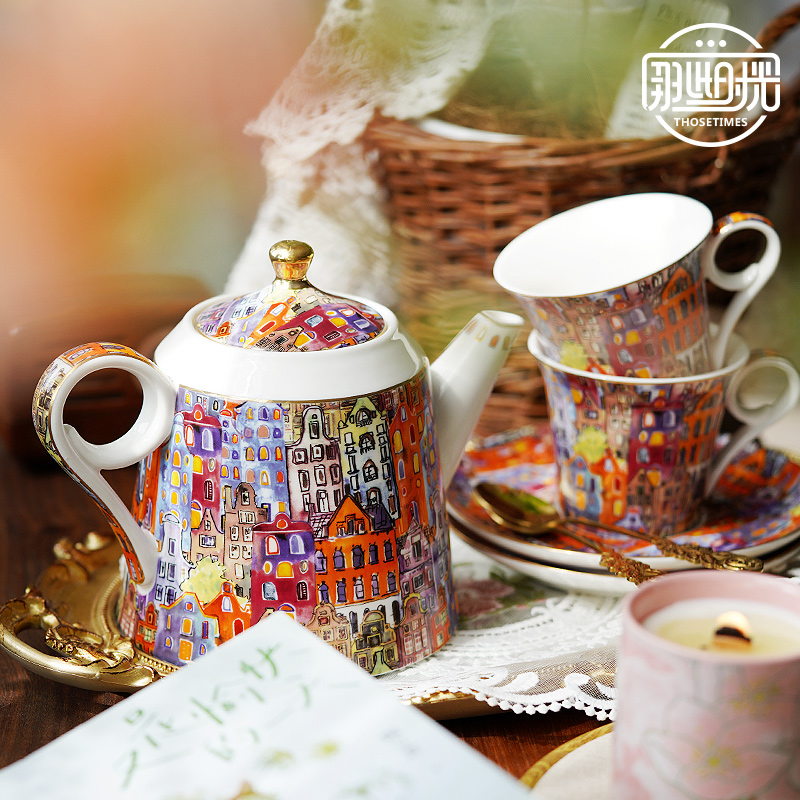 Exquisite high-end English aft - Tea Coffee Pot Set ulasan dan harga