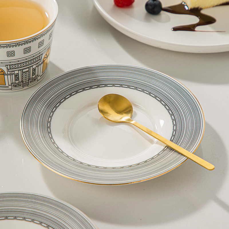 Architectural Cup and Saucer C - Tea Coffee Pot Set ulasan dan harga